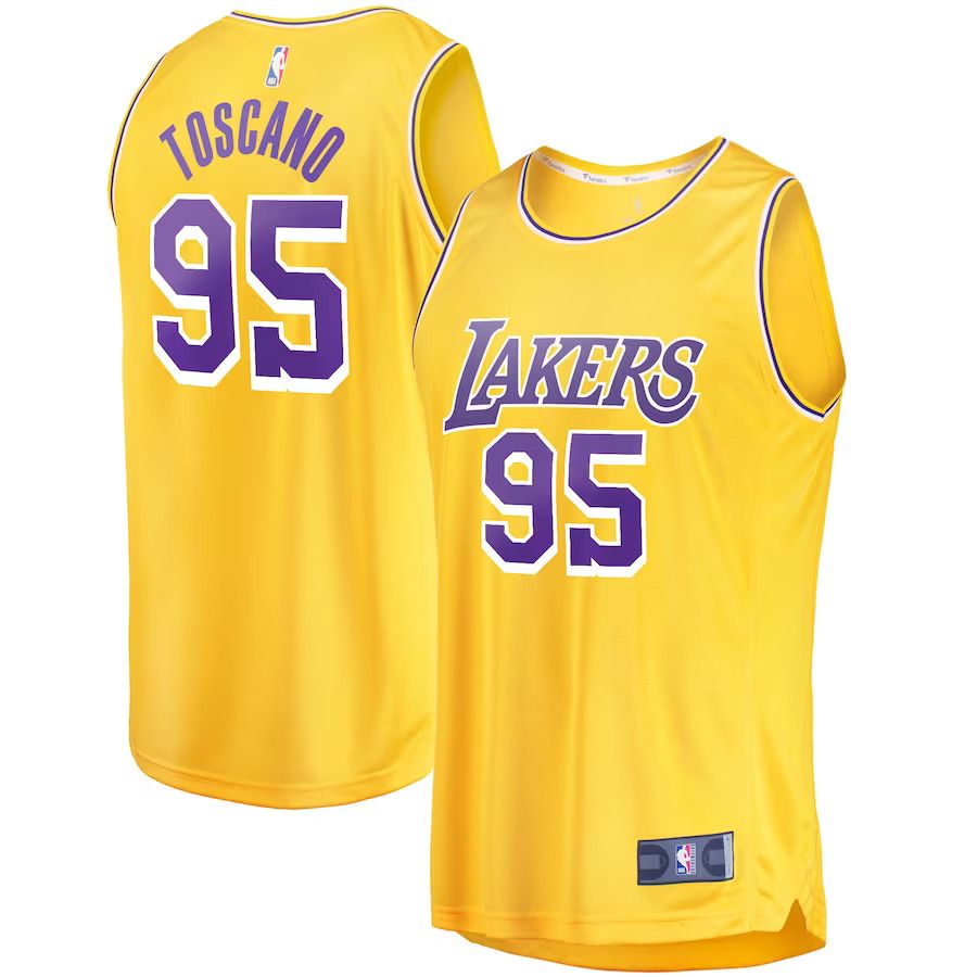 Men Los Angeles Lakers #95 Juan Toscano-Anderson Fanatics Branded Gold Fast Break Replica NBA Jersey
